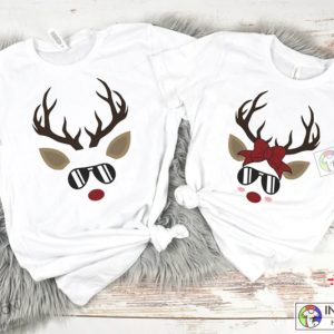 X mas Christmas Couples Shirts His and Her Reindeer Shirts Matching Christmas Shirts Couple Christmas Tees Cute Christmas 4