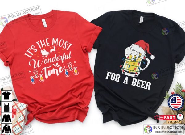 It’s the Most Wonderful Time For a Beer Couples Holiday Tee