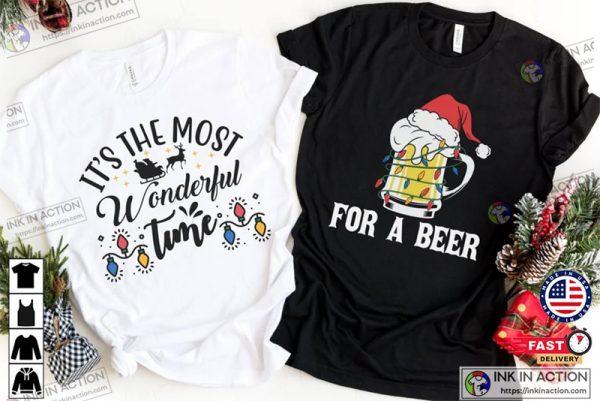 It’s the Most Wonderful Time For a Beer Couples Holiday Tee