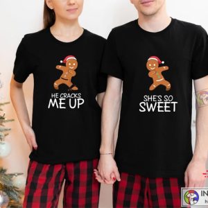 X mas Christmas Gingerbread Shirts Christmas Couple Shirts Christmas Love Shirt Matching Christmas Party Shirt 4