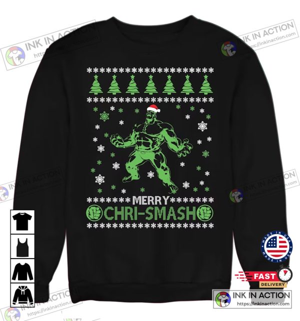 Christmas Jumper Sweatshirt Hulk Chri-Smash