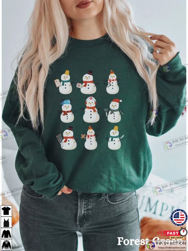 Funny Snowman Christmas Nurse Sweater