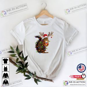 X mas Christmas Squirrel Lights Shirt Christmas Shirt Funny Christmas Shirt 1