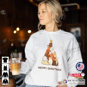 X mas Christmas Sweatshirt Meowy Christmas Sweatshirt Christmas Cat Sweatshirt Retro Christmas 3