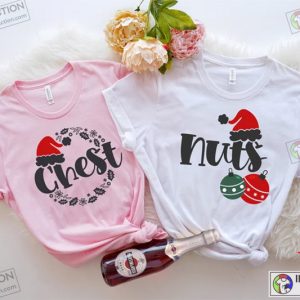 Couple Christmas Tshirt, Chest Nuts Couples Tee Shirt, Funny Couple Shirts