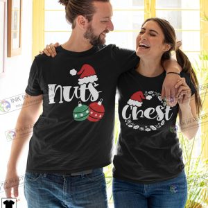 X mas Couple Christmas Tshirt Chest Nuts Couples Tee Shirt Funny Couple Shirts 3