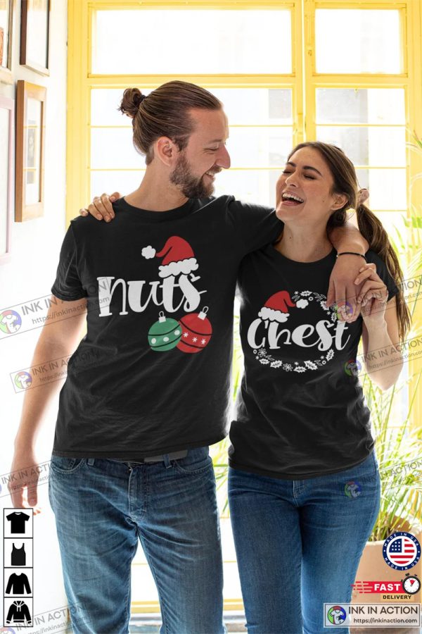 Couple Christmas Tshirt, Chest Nuts Couples Tee Shirt, Funny Couple Shirts