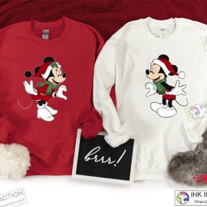 X mas Disney Christmas Couple Sweatshirt Mickey Minnie Christmas Sweatshirt Disney Couple Gift Tee 1