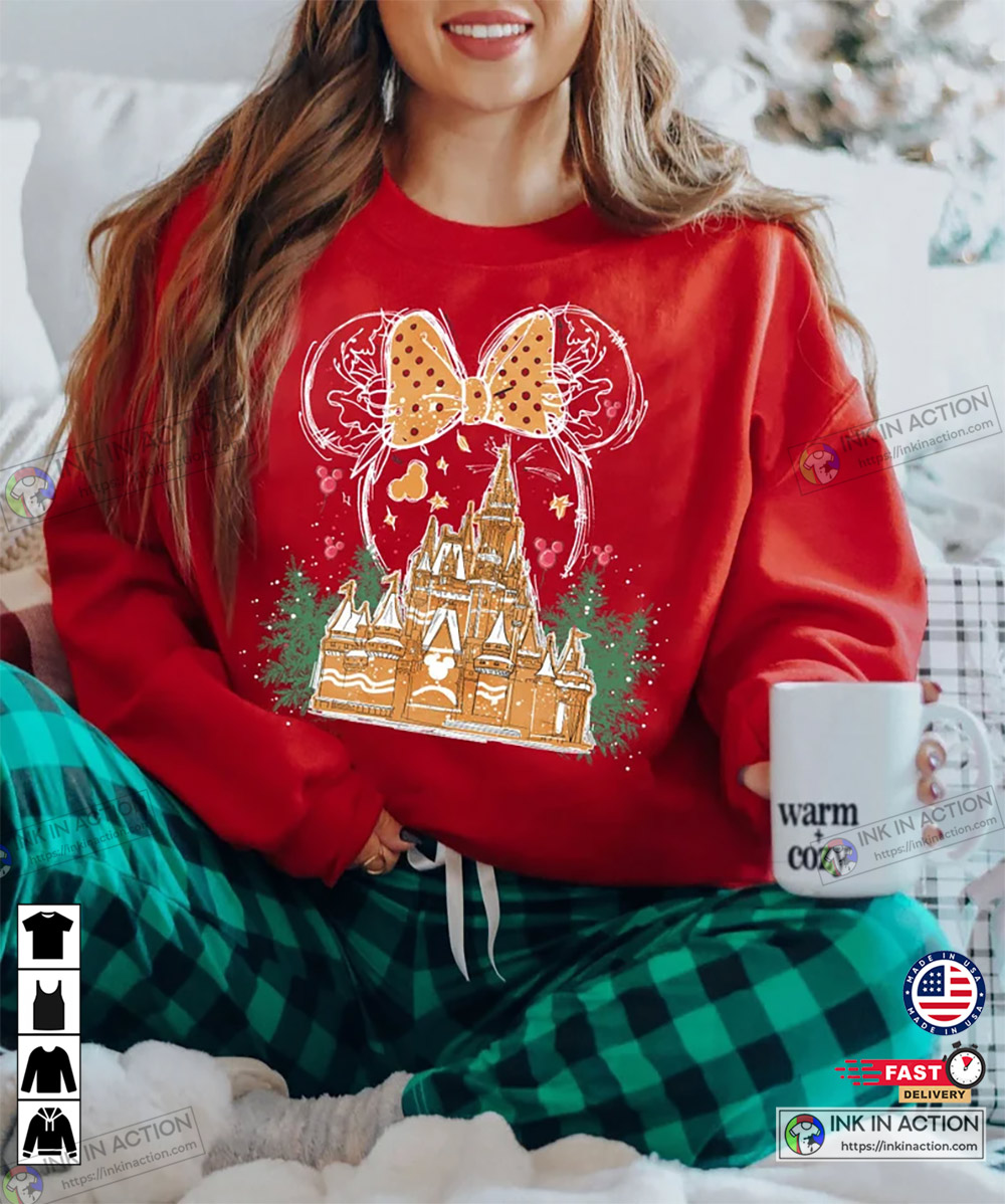 Minnie Gingerbread Castle Disneyland Christmas Sweatshirt - Print your  thoughts. Tell your stories.