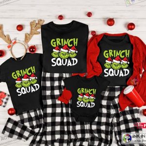 X mas Grinch Squad Family Christmas Tshirt Grinch Face Sweatshirt 3