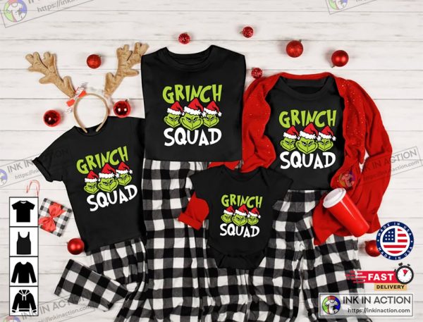 Grinch Squad Family Christmas T-shirt