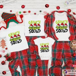 X mas Grinch Squad Family Christmas Tshirt Grinch Face Sweatshirt 4