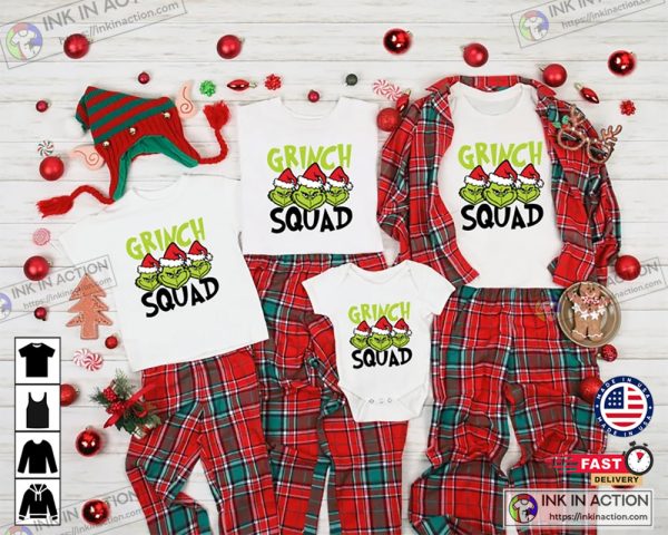 Grinch Squad Family Christmas T-shirt