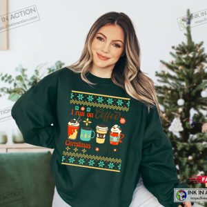 X mas I Run on Coffee and Christmas Cheer Sweatshirt Cute Christmas Sweat Winter Sweatshirt 2