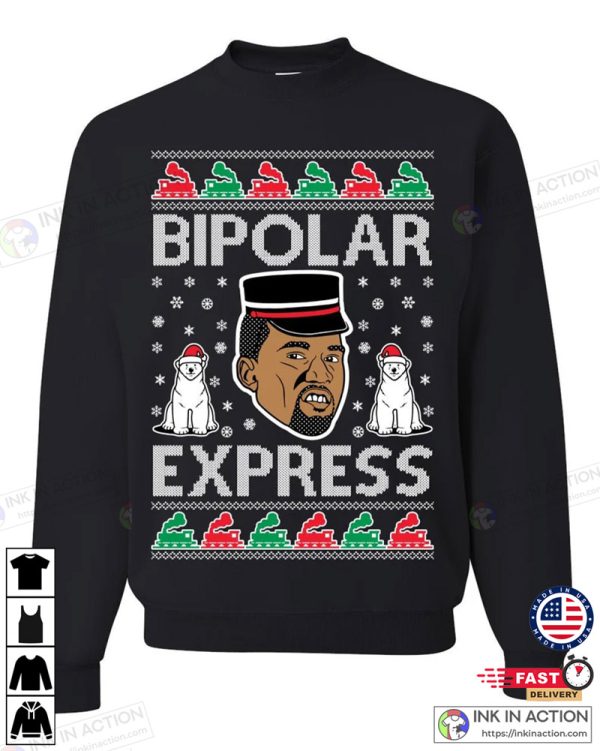 Kanye Bipolar Express Ugly Christmas Graphic Sweater