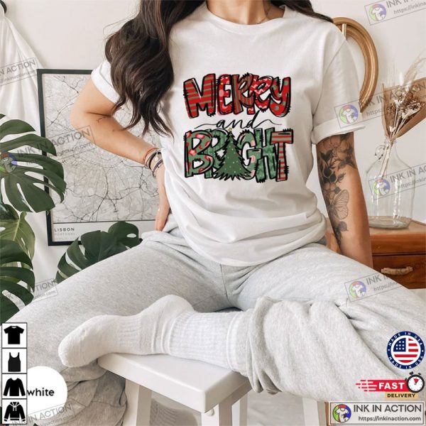 Merry and Bright Basic Christmas Gifts T-shirt