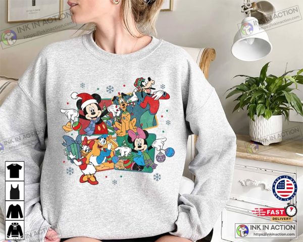 Mickey Minnie Donald Daisy Vintage Disney Christmas Shirt