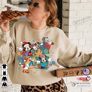 X mas Mickey And Friends Christmas Mickey Minnie Donald Daisy Vintage Disney Chritmas Sweater 3