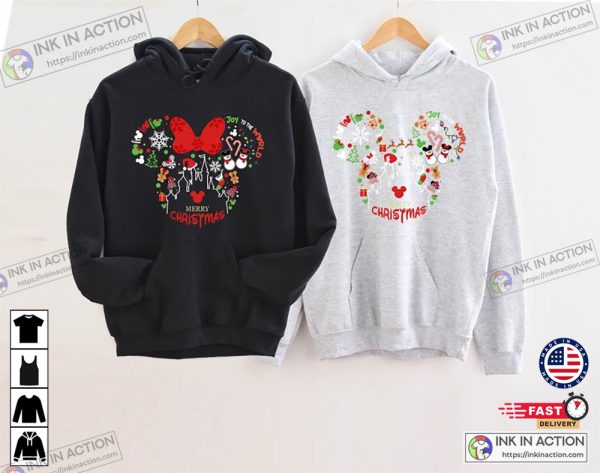 Mickey Minnie Head Christmas Disney Couple Sweatshirts