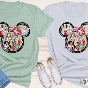 X-mas Cute Disney Princesses Mickey Ears Magic Kingdom Day Shirts
