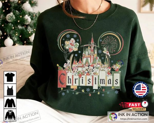 X-mas Retro Disneyland Mickey And Friends Christmas Essential Shirt