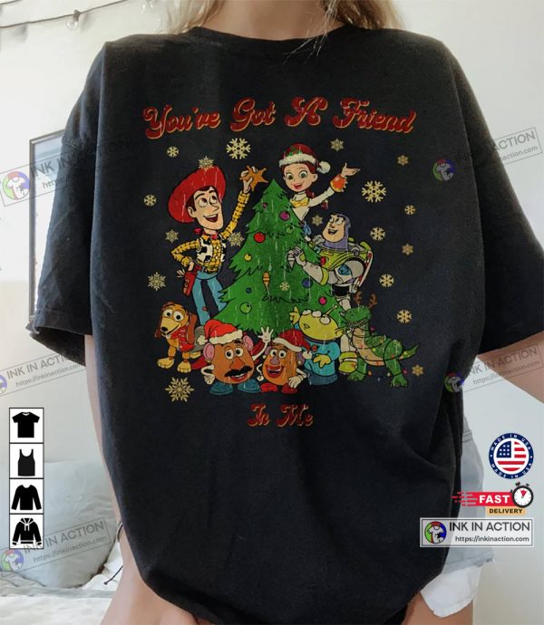 X-mas Retro Disney Toy Story Character Christmas Family Colorful Shirt