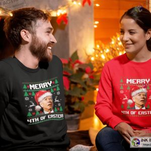 X mas Santa Joe Biden Merry 4th Of Easter Ugly Sweater Christmas Sweatshirt Biden Christmas Sweater Ugly Christmas Sweater 2