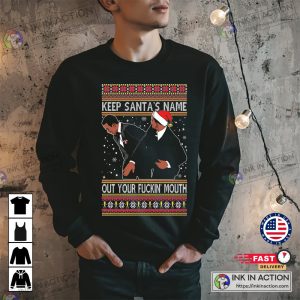 X mas Slap Will Chris Meme 2022 Funny Santa Award show Meme Christmas Sweater Keep Santas Name Out Of Your Fuckin Mouth Ugly Christmas Sweater 1