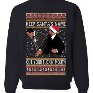 X mas Slap Will Chris Meme 2022 Funny Santa Award show Meme Christmas Sweater Keep Santas Name Out Of Your Fuckin Mouth Ugly Christmas Sweater 4
