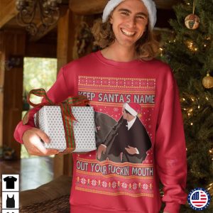 X mas Slap Will Chris Meme 2022 Funny Santa Award show Meme Keep Santas Name Out Your Fuckin Mouth Ugly Christmas Sweater 1