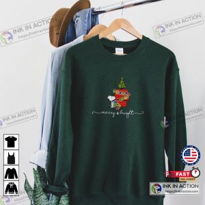 Snoopy Christmas Dog House Merry & Bright Sweatshirt Christmas Holiday Sweater