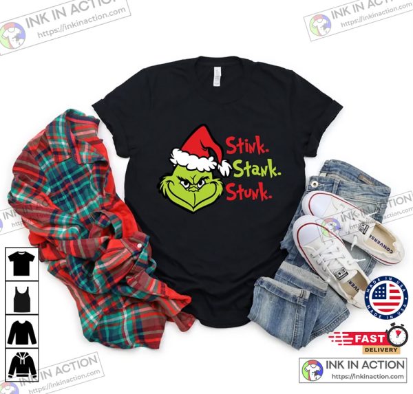 X-mas Christmas Grinch Stink Stank Stunk Party Basic Shirt