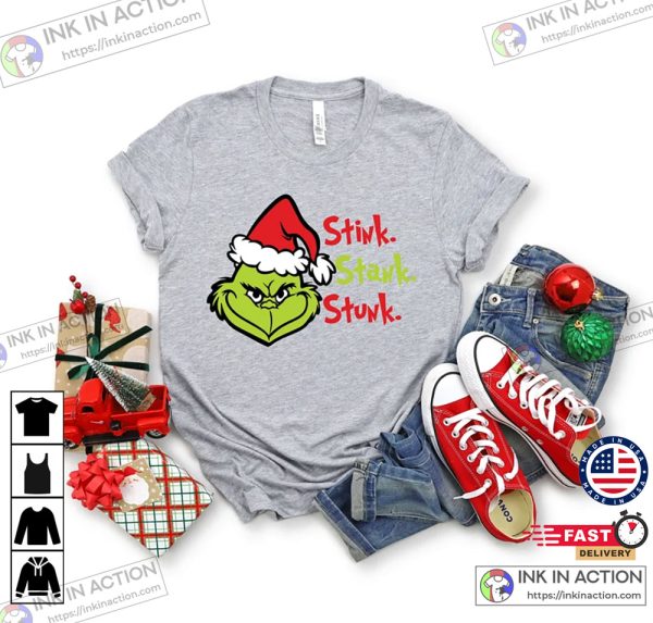 X-mas Christmas Grinch Stink Stank Stunk Party Basic Shirt