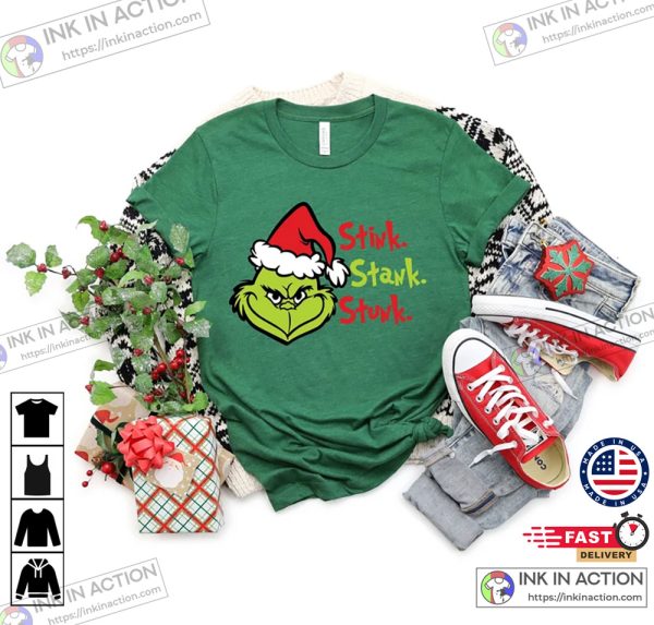 X-mas Christmas Grinch Stink Stank Stunk Party Basic Shirt