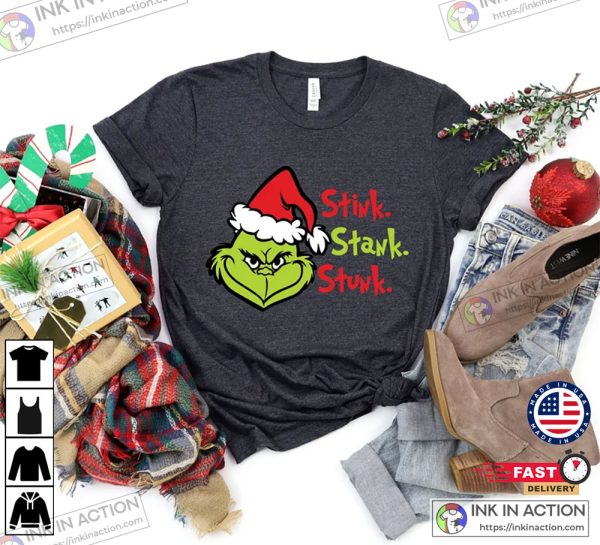 X-mas Christmas Grinch Stink Stank Stunk Party Basic Shirt