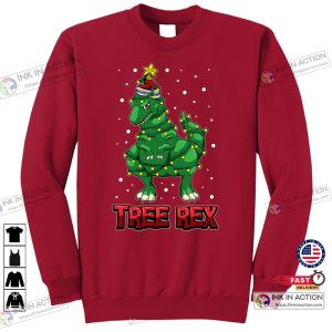 X mas Tree Rex dinosaur christmas Dinosaur Decoration Sweatshirt 2