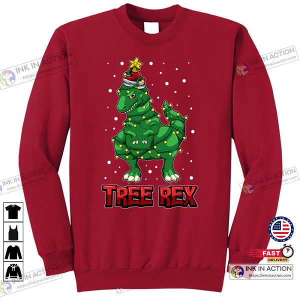 X-mas Tree Rex Dinosaur Christmas Dinosaur Decoration Trending Sweatshirt