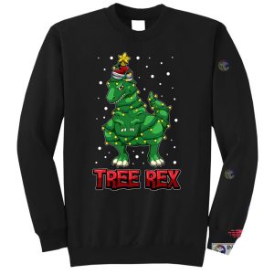 X mas Tree Rex dinosaur christmas Dinosaur Decoration Sweatshirt 4