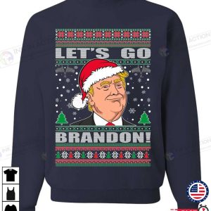 X mas Trump Anti Biden Lets Go Brandon Chant Meme Funny Ugly Christmas Sweater 2