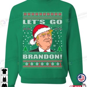 X mas Trump Anti Biden Lets Go Brandon Chant Meme Funny Ugly Christmas Sweater 3