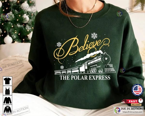 X-mas Vintage Believe Polar Express Basic Sweatshirt