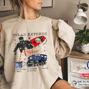 X mas Vintage Believe Polar Express Sweatshirt Disney Christmas Sweatshirt Christmas Family 2