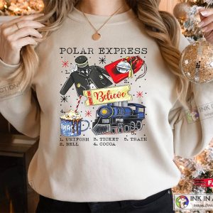 X mas Vintage Believe Polar Express Sweatshirt Disney Christmas Sweatshirt Christmas Family 4
