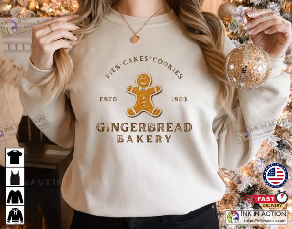 X-mas Vintage Christmas Gingerbread Bakery Retro Holiday Shirt