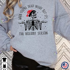 X mas Womens Christmas Sweatshirt Christmas Skeleton Winter Tees 1