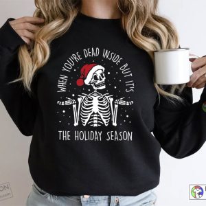 X mas Womens Christmas Sweatshirt Christmas Skeleton Winter Tees 3
