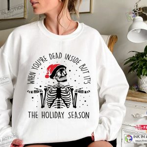Christmas Skeleton Sweatshirt Christmas Skeleton Winter Tee