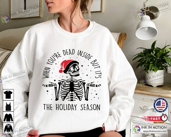 Christmas Skeleton Sweatshirt Christmas Skeleton Winter Tee