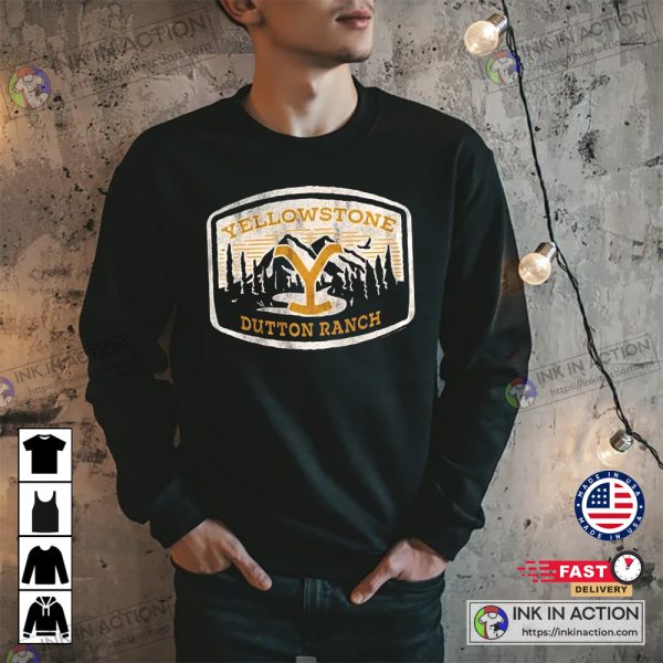 Yellowstone The Series Dutton Ranch Logo Black Sweatshirts