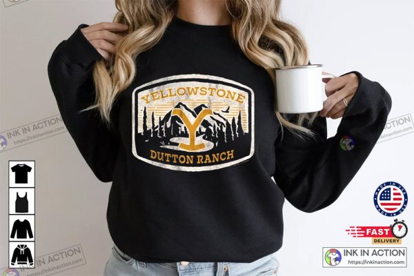 Yellowstone The Series Dutton Ranch Logo Black Sweatshirts